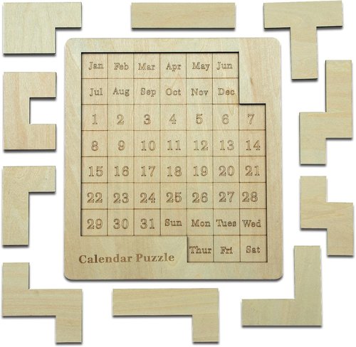 Calendar Puzzle - Engaging Daily Wooden Puzzle for 365 Days | 9.8 x 7.8 Inch Advent Calendar
