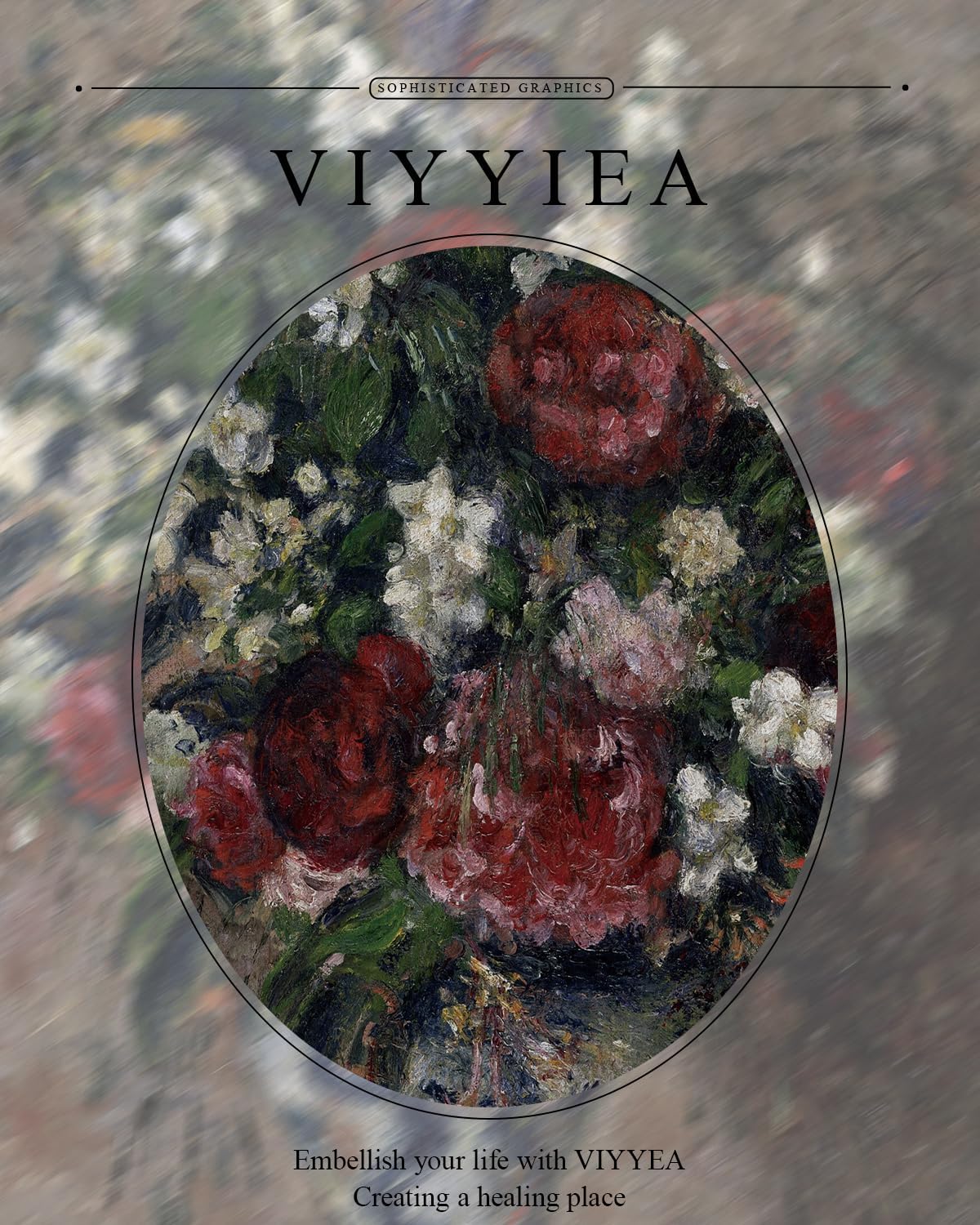 VIYYIEA Gold Framed Canvas Wall Art - Vintage Botanical Flower Prints for Home Decor | 11x14in