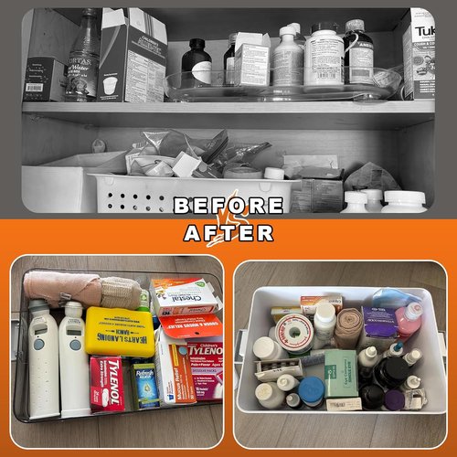 Funest 3-Tier Medicine Storage Box - Portable First Aid Kit Organizer with Removable Tray | White