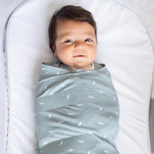 HALO Sleepsack Swaddle - 100% Cotton Wearable Blanket with 3-Way Adjustability | TOG 1.5, Birds, Small (3-6 Months)