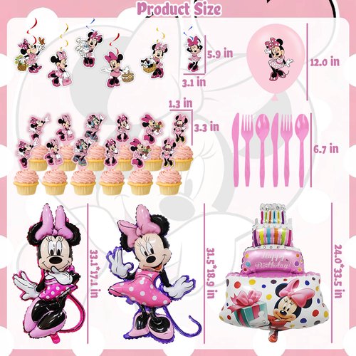 Pink-Themed Birthday Party Decorations Set - Includes Banner, Tablecloth, Balloons, Cutlery