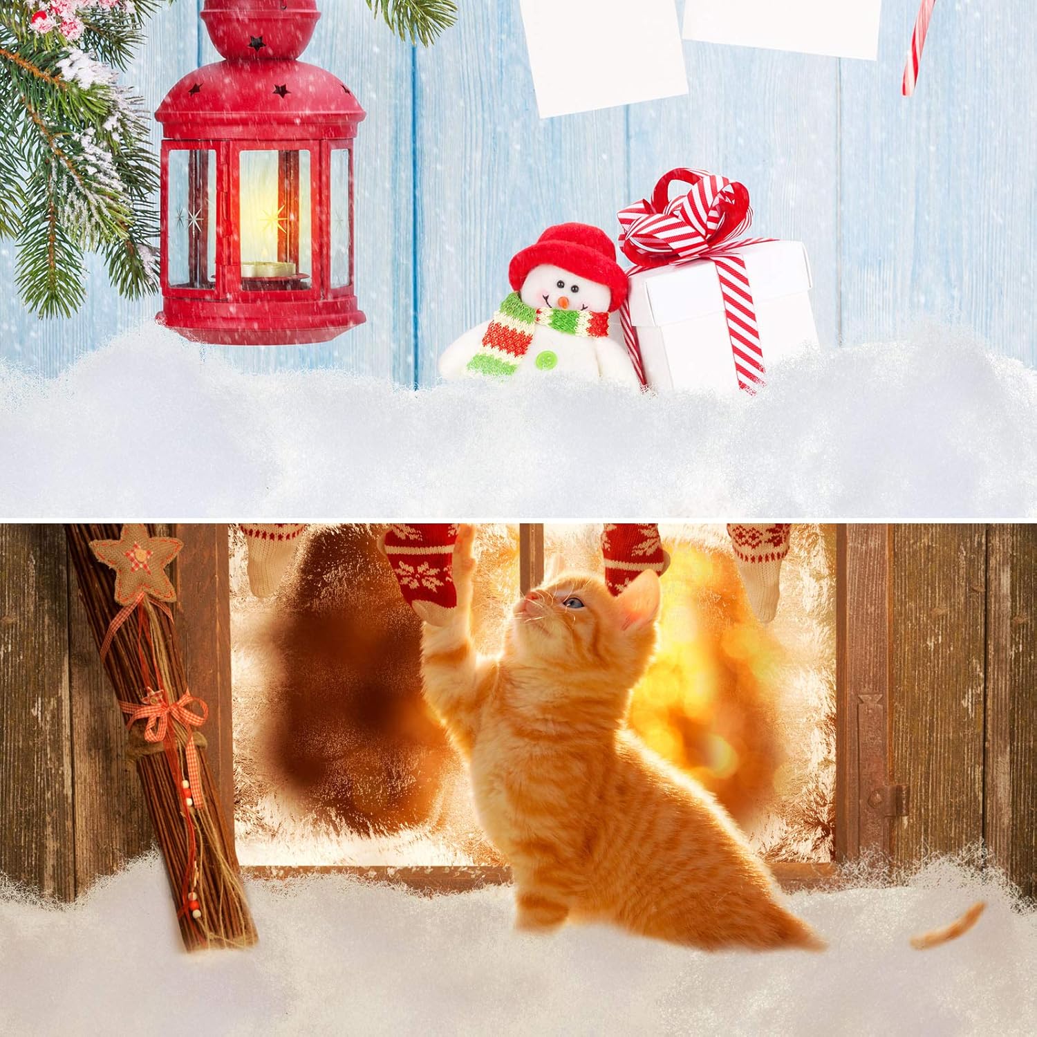 Sumind Winter Fake Snow Decoration - Fluffy Artificial Cotton Fiber for Crafts & Home Decor | White