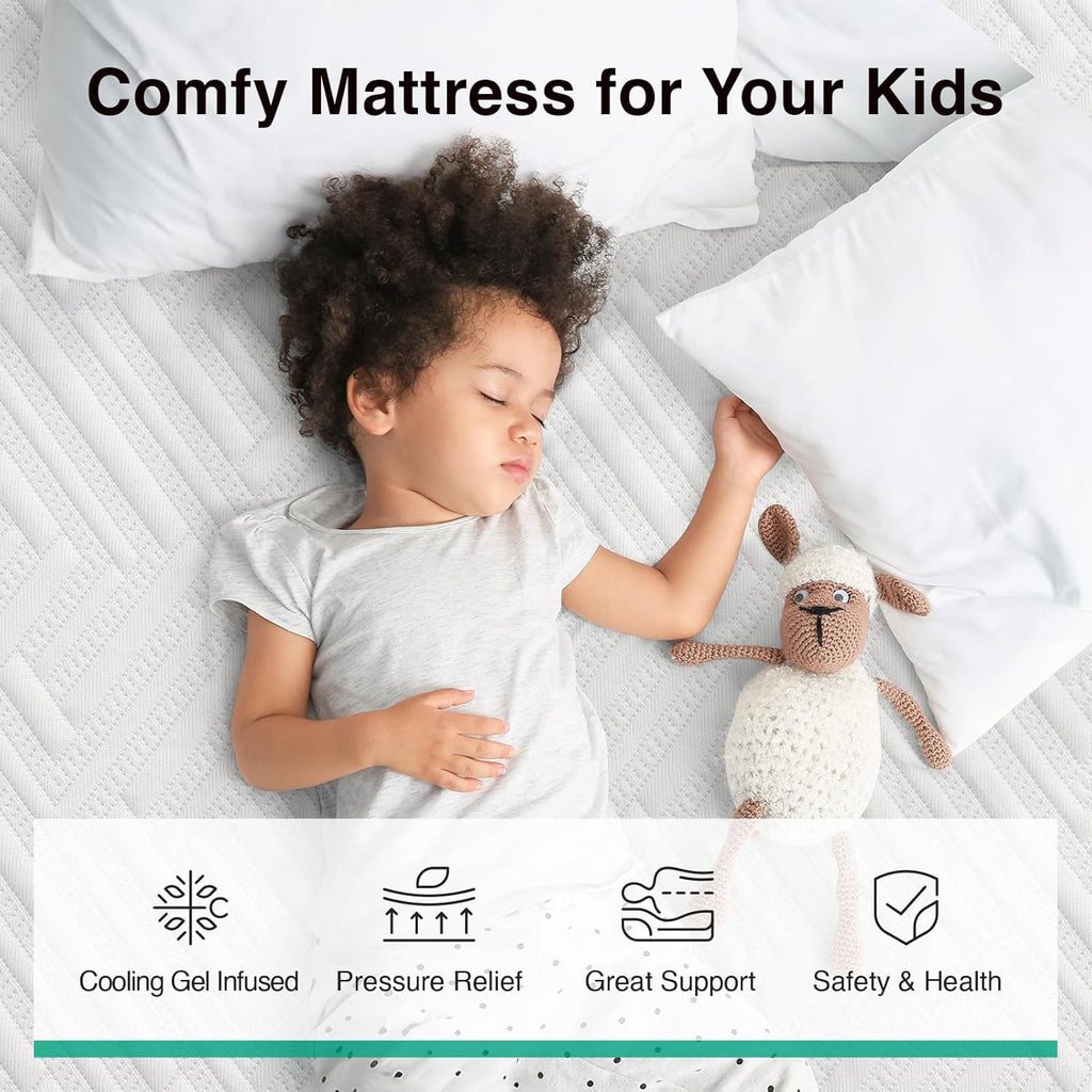 Novilla Twin XL Mattress - 6-Inch Gel Memory Foam for Cool Sleep & Pressure Relief | Medium Firm XL Size