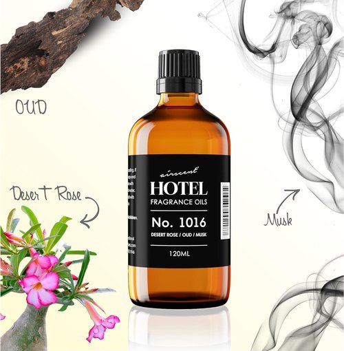 AirScent Hotel Diffuser Oil No. 1016 | Premium Caraway Desert Rose & Oud Blend - 10 mL Glass Bottle
