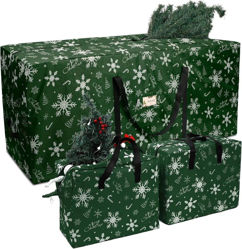 RICHIE Christmas Tree Storage Bag - 7.5 ft Durable 600D Oxford | Fits Up to 7 ft Artificial Trees, Green