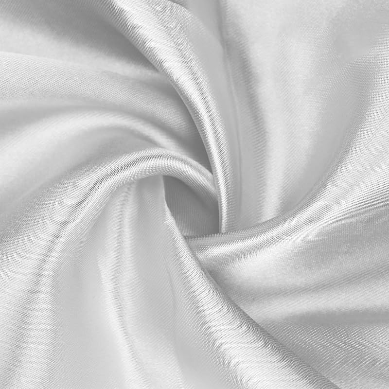 Silver Satin Napkins 17x17in 80 Pack - Elegant Wedding Table Linen, Foldable Cloth Napkins