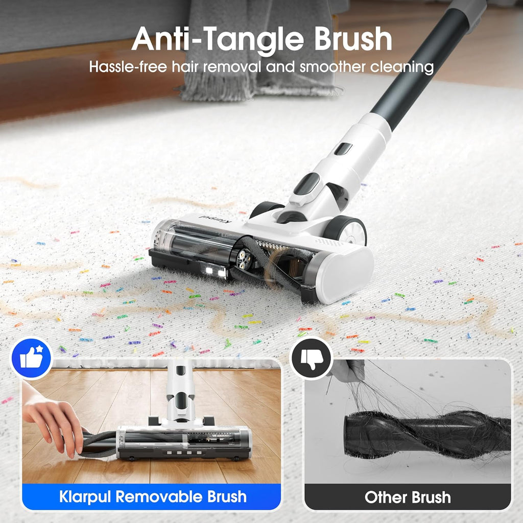 Skiennix Cordless Vacuum Cleaner - 600W Power, 70-Minute Runtime, LED Touch Screen - Lightweight, White