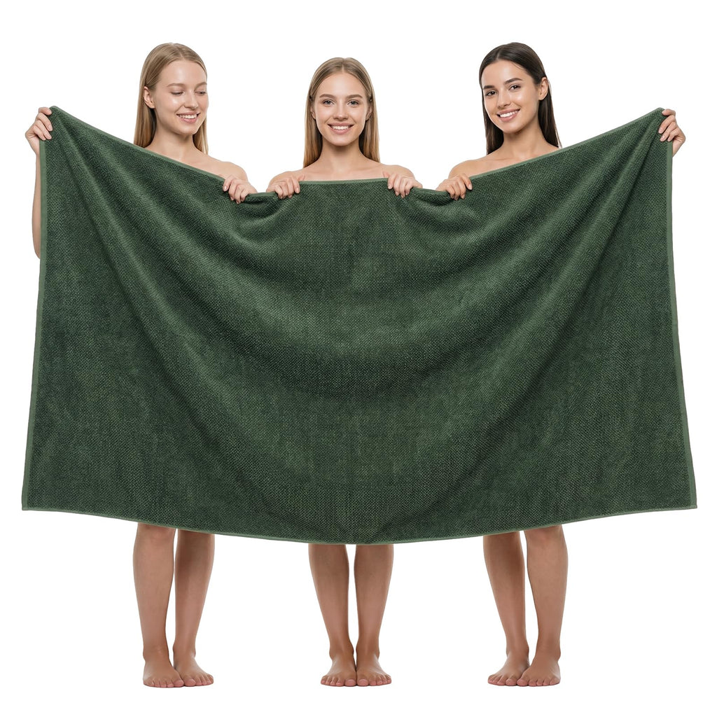 REDKISS Pack of 1 Jumbo Bath Sheet, 40 x 80 Inches Microfiber Oversized Bath Towel for Bathroom, Extra Large & Lightweight, Quick-Dry, Super Soft & Highly Absorbent, Perfect to Wrap Yourself In, Olive