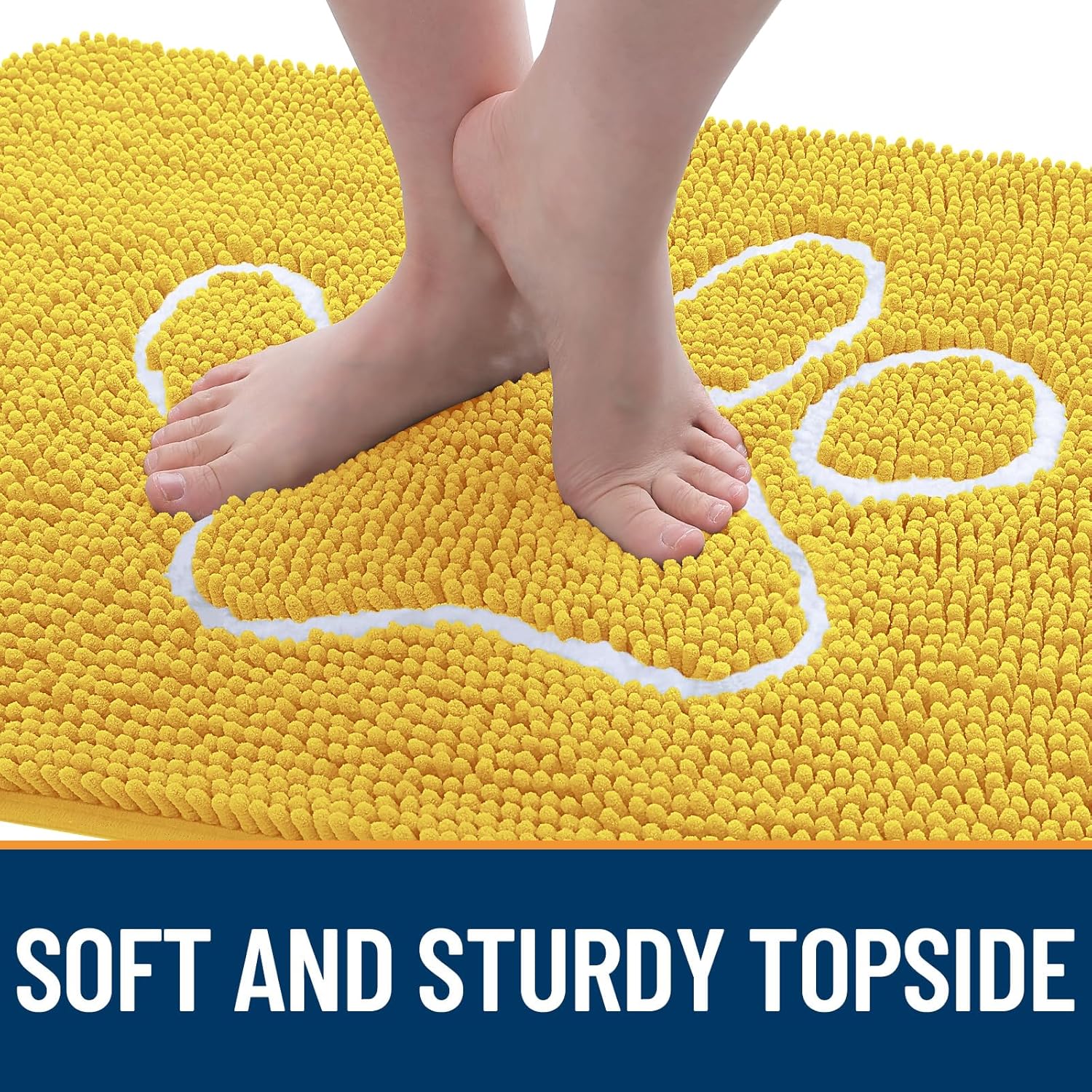 OLANLY Dog Door Mat - Absorbent Non-Slip Mud Mat for Paws | Quick Dry Chenille, 36x24, Yellow