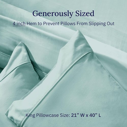 California Design Den King Size Pillow Cases - 100% Cotton, 400 Thread Count, Cool & Smooth Set of 2 | Teal