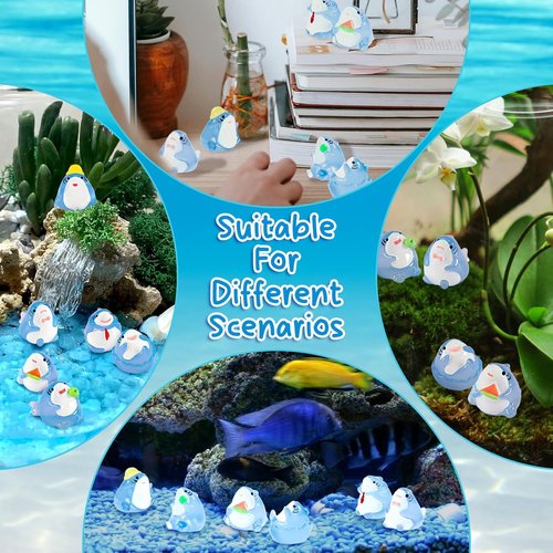 Exasinine Luminous Mini Resin Shark Figures - 6Pcs Glow in the Dark for Aquariums & DIY Crafts