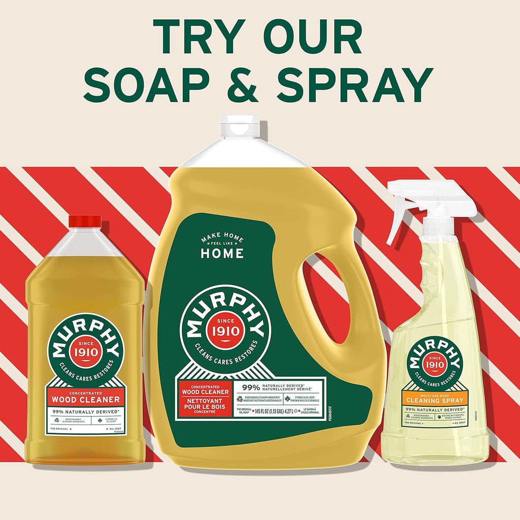 Murphy Oil Soap | Concentrated Wood Cleaner - No-Rinse Formula with Citronella Oil Scent | 32 fl oz (3 Pack)