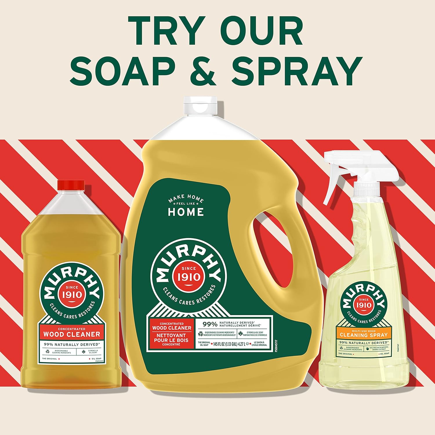 Murphy Oil Soap | Concentrated Wood Cleaner - No-Rinse Formula with Citronella Oil Scent | 32 fl oz (3 Pack)
