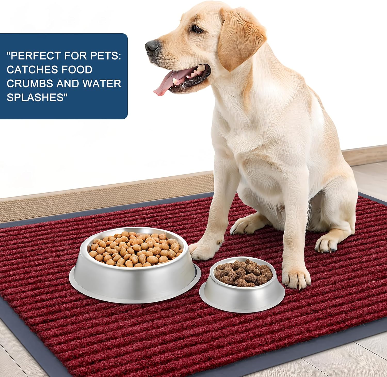 OLANLY Waterproof Heavy Duty Front Door Mat - Fade Resistant, Easy Clean, Low Profile | 29.5x17, Wine Red