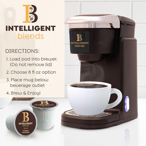 Intelligent Blends Caramel Macchiato Coffee Pods - 100 Ct Medium Roast | 100% Arabica, Compatible with Keurig