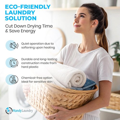 Handy Laundry Reusable Dryer Balls - Natural Fabric Softener Alternative for Soft, Fluffy Clothes | Pack of 4