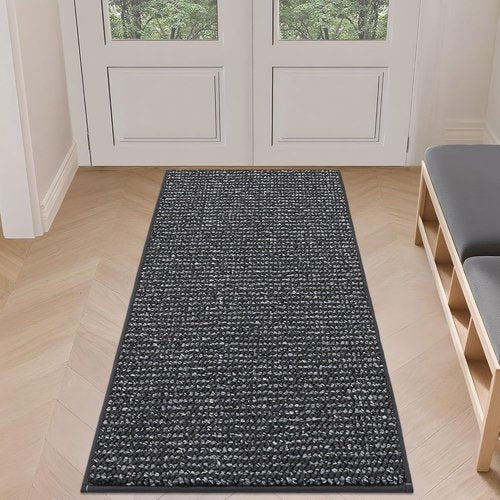 BEQHAUSE Dirt Trapper Door Mat - Non-Slip, Washable, Absorbent Welcome Mat | 24" x 60", Charcoal