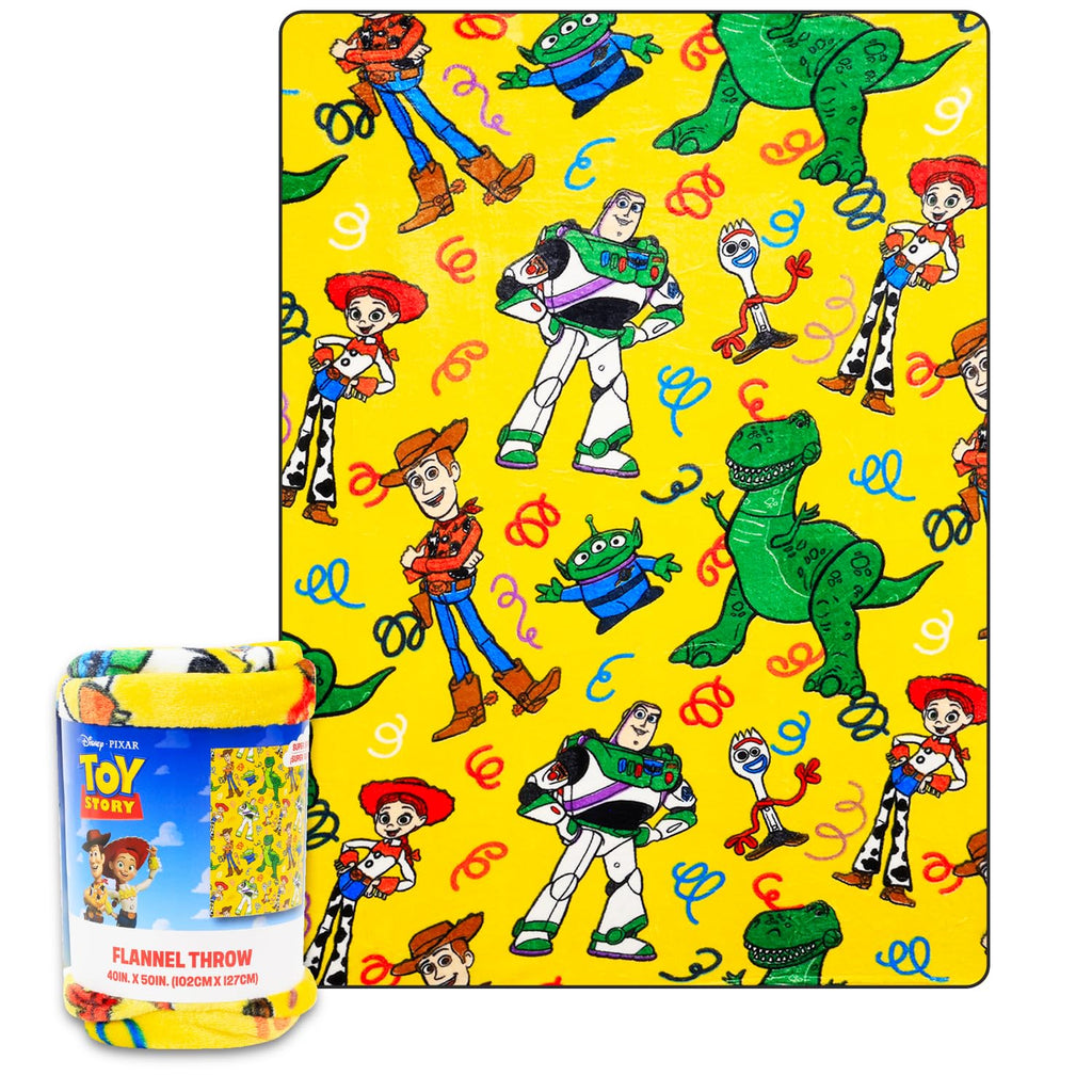 Toy Story Fleece Blanket Set - Bundle with Soft Blanket Plus Tattoos, More for Kids, Adults, Children | Cozy Toy Story Fleece Blanket 40" x 50