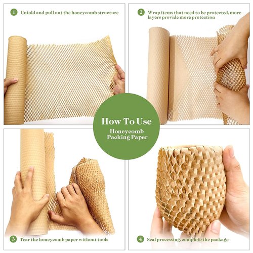 Honeycomb Packing Paper - 15" x 131' Eco-Friendly Cushioning Wrap for Moving & Shipping Supplies