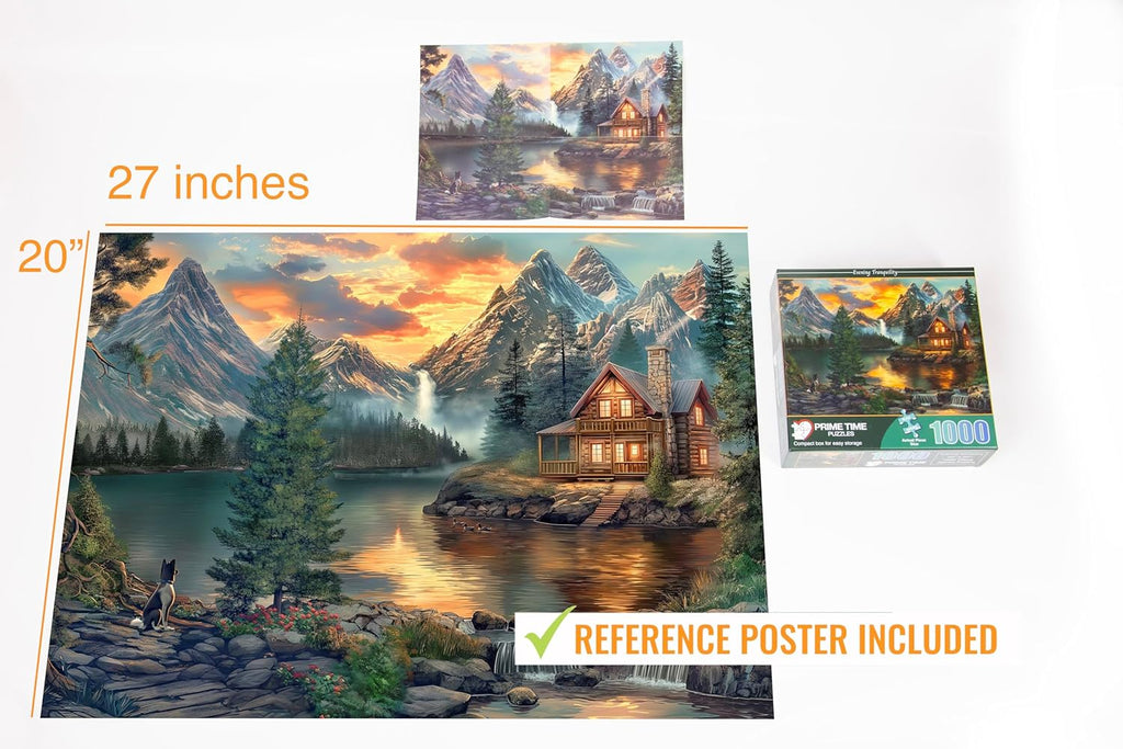 Mountain Cabin Jigsaw Puzzle by Ravensburger | 1000 Pieces - Challenging Game Night Fun - 20x27 Inches