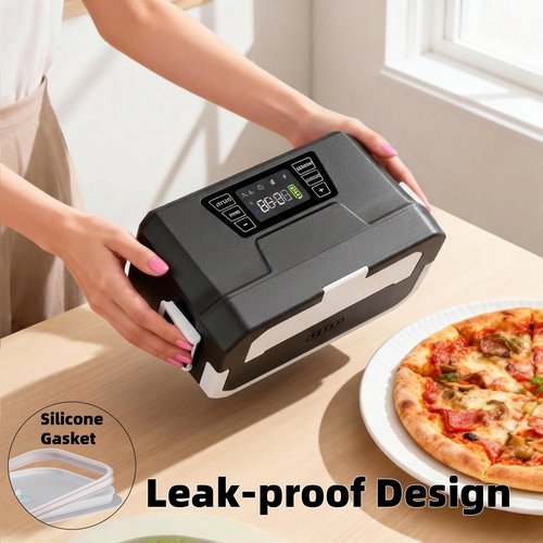 Vabaso Cordless Electric Lunch Box for Adults, 27000mAh Battery Powered Heated Lunch Box with APP, 1.2L (5.1 Cups) Automatic Scheduled Self Heating Lunchbox for Office Work Travel Outdoor, 248℉ Max