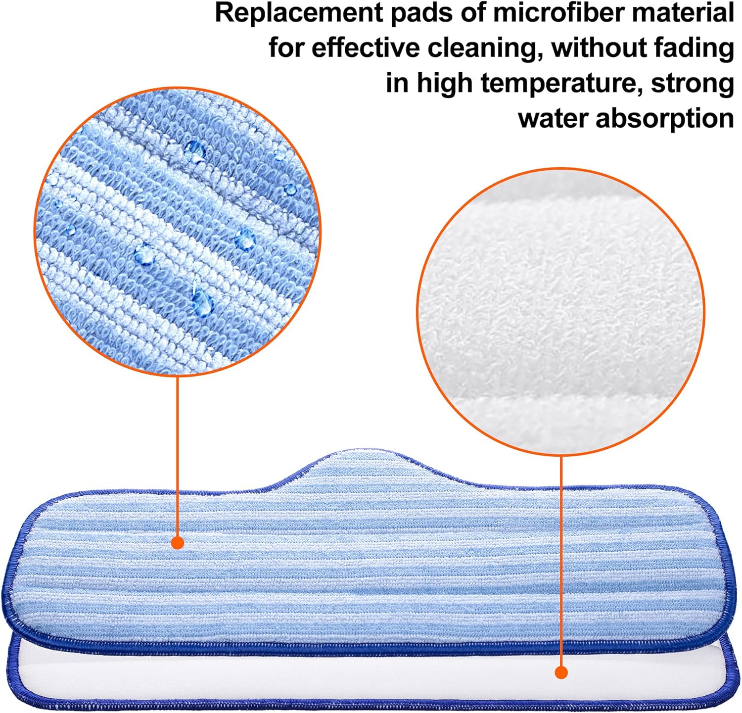 Newbealer Microfiber Steam Cleaner Pads - 6 PCS Durable, Washable & Reusable for NB282C