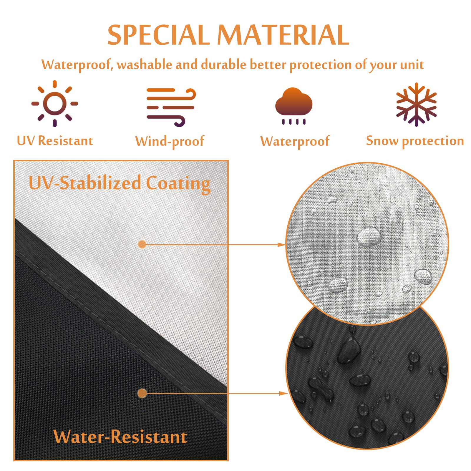 Foozet Window Air Conditioner Cover for Outside Unit, Small, 420D, 21"W x 16"D x 15"H
