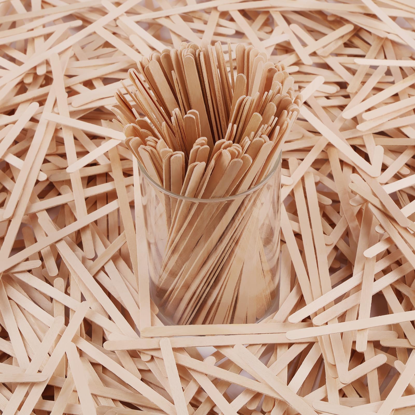 MOWPOG 700 Pcs Natural Wooden Coffee Stirrers, 5.5" Disposable Stir Sticks, Ideal for Coffee Bars and Parties, Smooth Splinter-Free Birch wood Stirrer for Tea and Beverages (5.5")