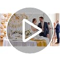 Tudomro White and Gold Round Tablecloth and Satin Runner Set - 8 Pieces, Disposable, 84 Inch