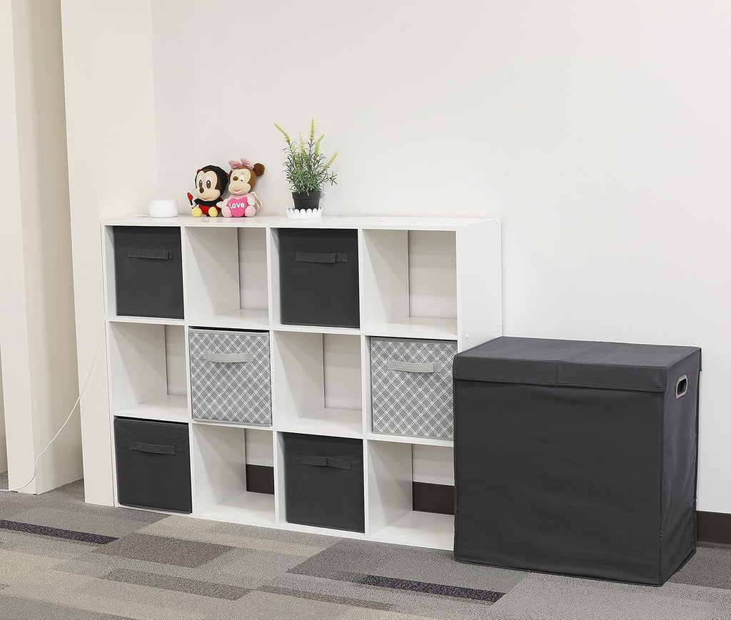 Simple Houseware Foldable Cube Storage Bins - 11-Inch Dark Gray Fabric Organizer | 6-Pack for Closet & Shelves