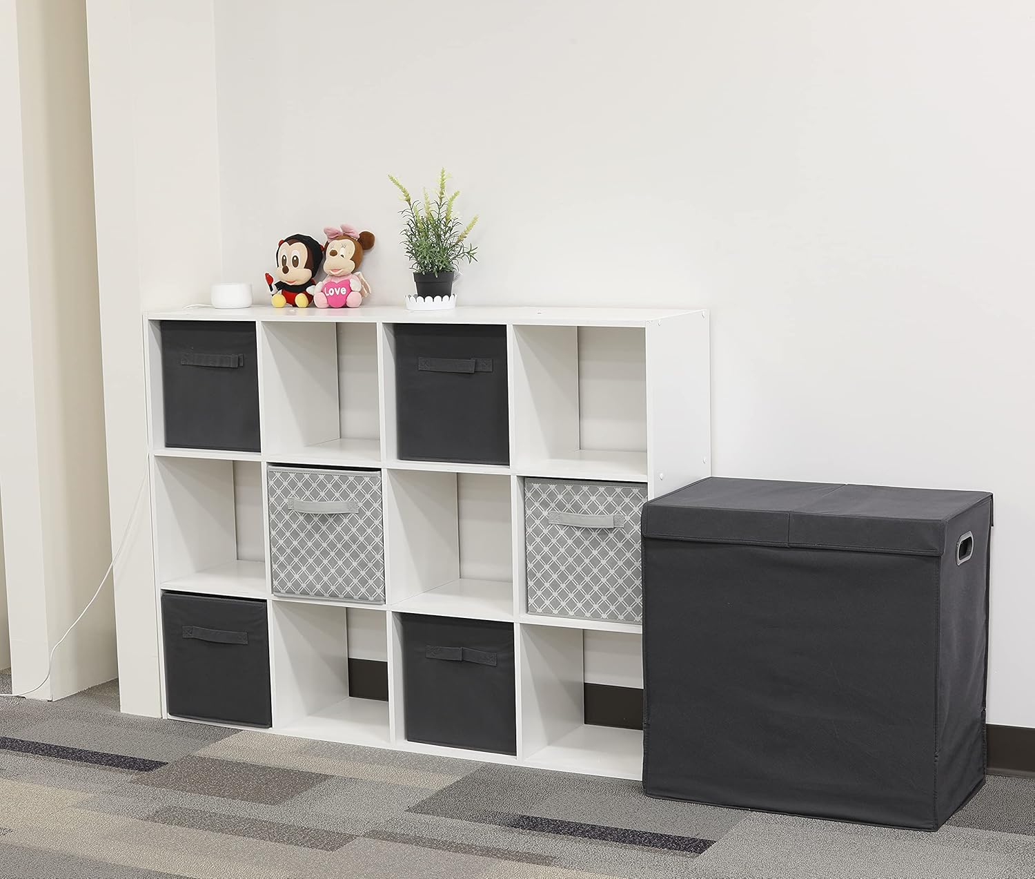 Simple Houseware Foldable Cube Storage Bins - 11-Inch Dark Gray Fabric Organizer | 6-Pack for Closet & Shelves