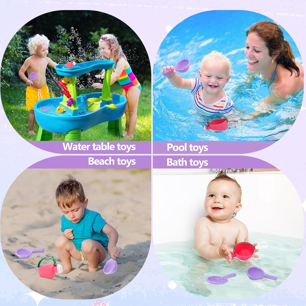 Skiennix Soft Bath Toys for Toddlers 1-3 | Easy to Clean Water Table & Pool Fun | 3-Pack (Pink)