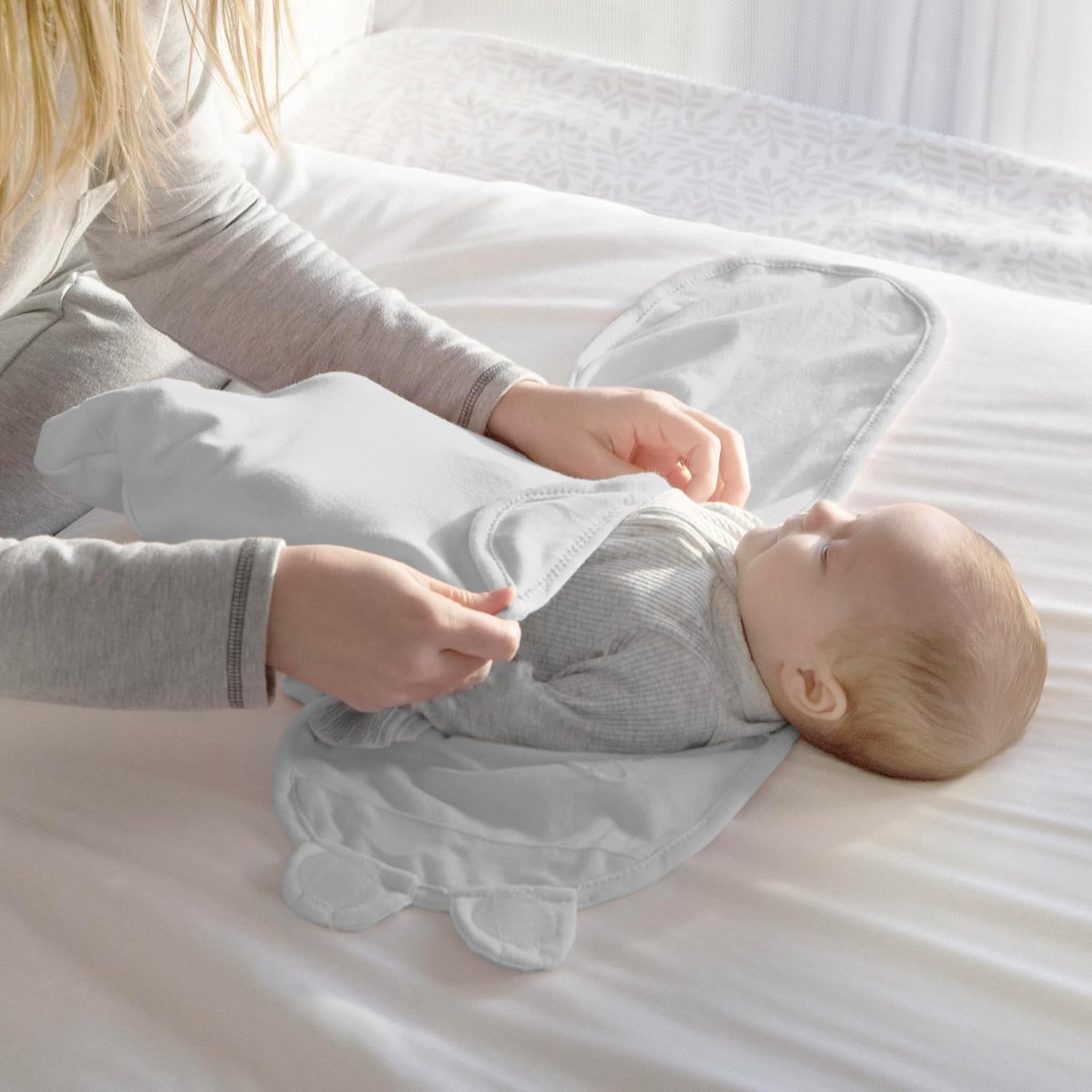 SwaddleMe by Ingenuity Baby Swaddle Blanket - 100% Cotton, Improves Sleep & Calms Reflex | 0-3 Months, 2-Pack - Tropical Dino