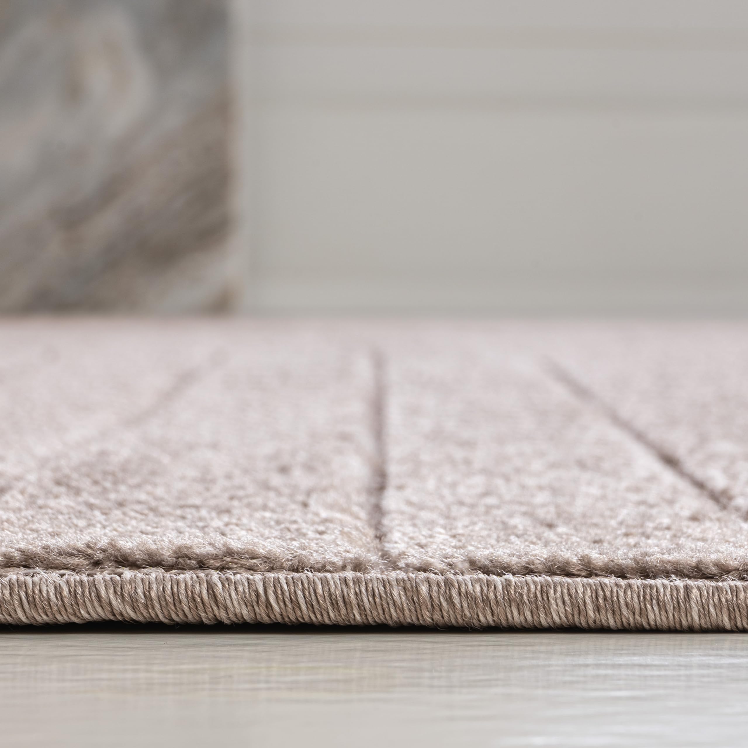 JONATHAN Y Odense High-Low Angle Light Taupe 8x10 Indoor/Outdoor Area Rug for Patio, Backyard, Living Room, Bedroom, Office, Hose-Washable (SCN101C-8)