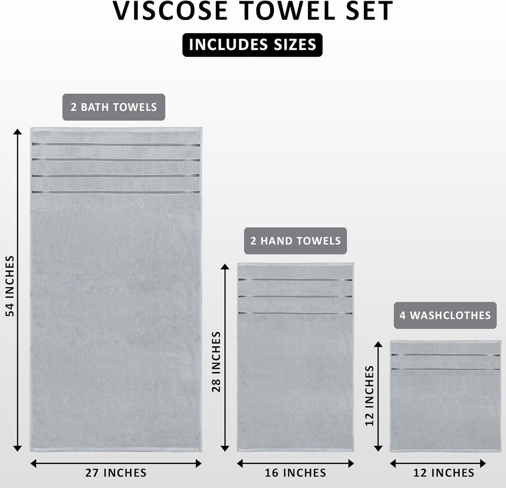 Utopia Towels Luxury 8-Piece Towel Set - Highly Absorbent 600 GSM Cotton | Cool Grey