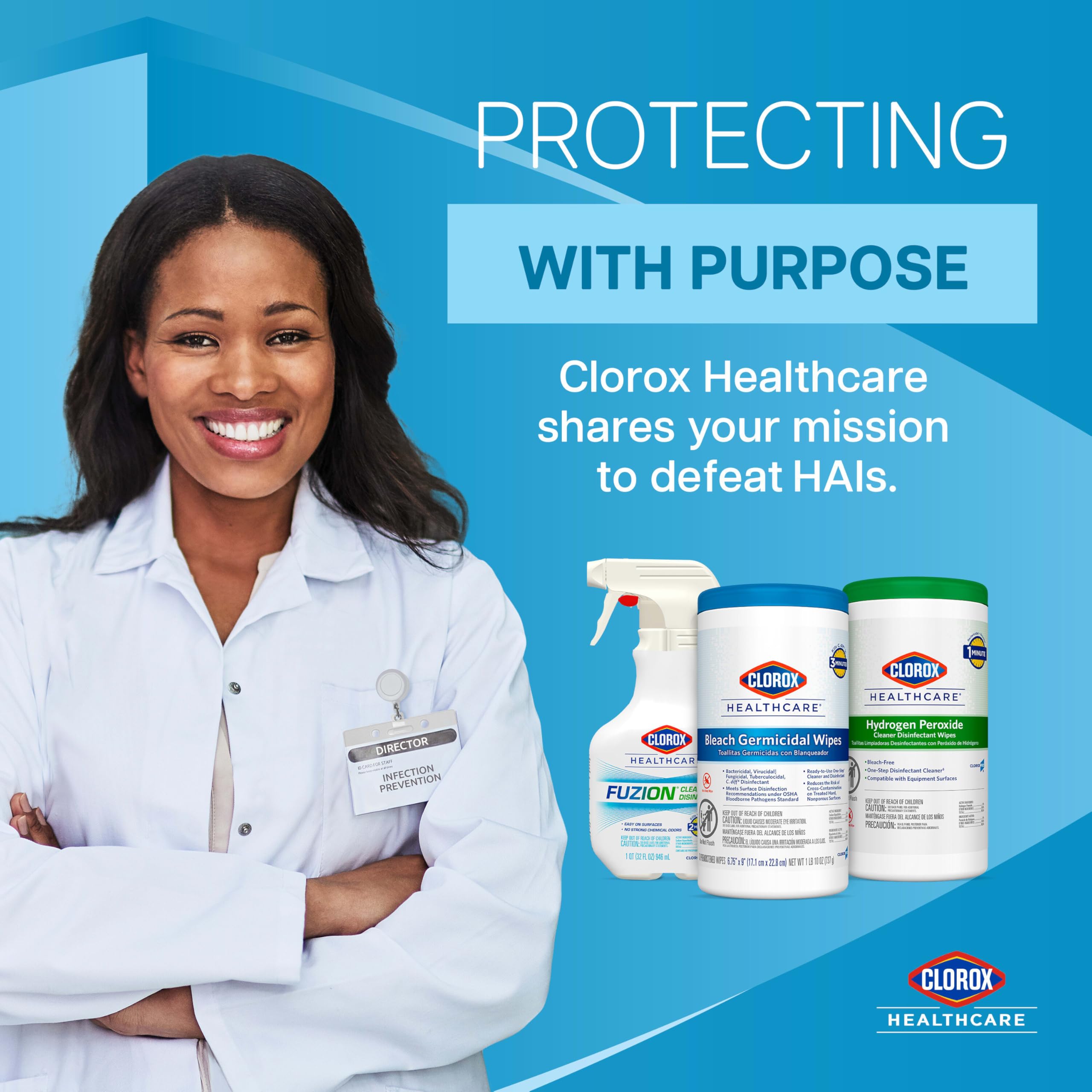 Clorox Healthcare Hydrogen Peroxide Cleaner Disinfectant Refill, Bleach Free, 128 Fluid Ounces (Package May Vary)