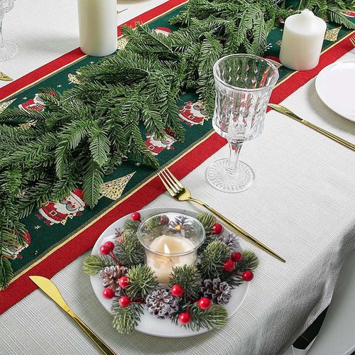 Christmas Candle Rings - Artificial Berries & Pinecones | 3-Inch Wreaths for Festive Table Decor