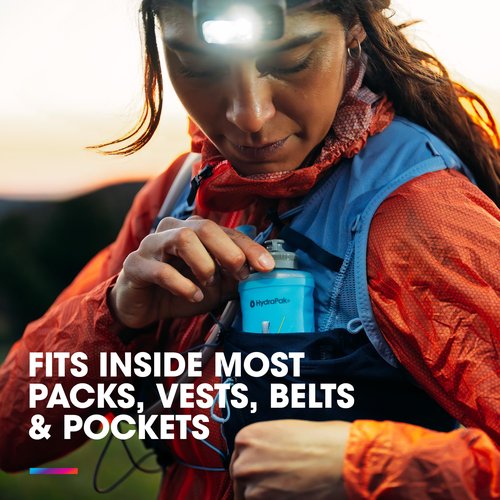 HydraPak SoftFlask 250ml 2-Pack - Collapsible Nutrition Flask - BPA Free, Easy Open Locking Cap, Foldable, Lightweight