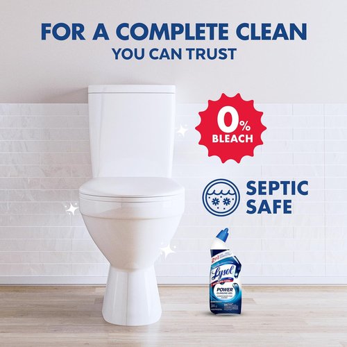 Lysol Toilet Bowl Cleaner - Max Strength Clinging Gel for Instant Stain Removal | 24 oz (4ct)