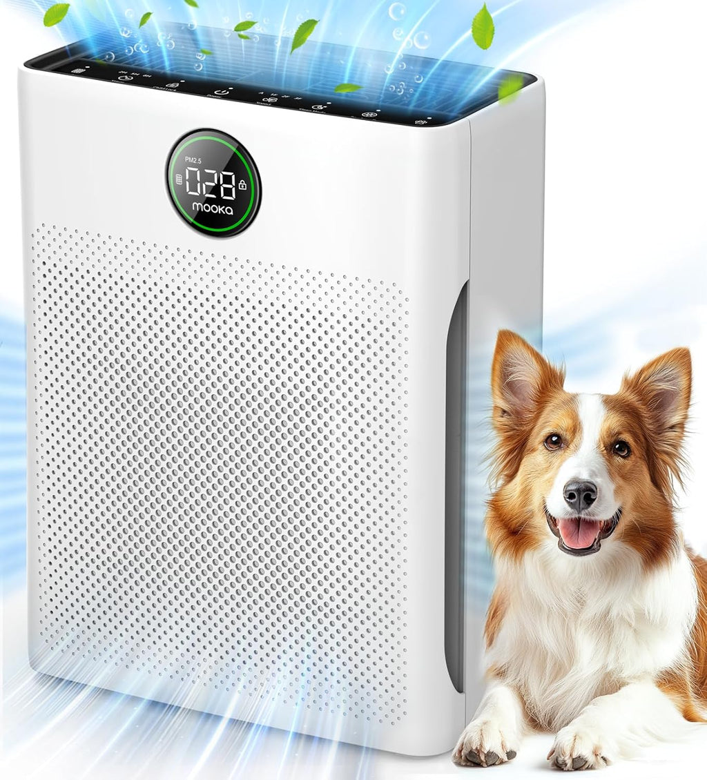 MOOKA H13 True HEPA Air Purifiers - 2 Pack for Large Rooms | Ideal for Pets, Dust, and Odor Removal