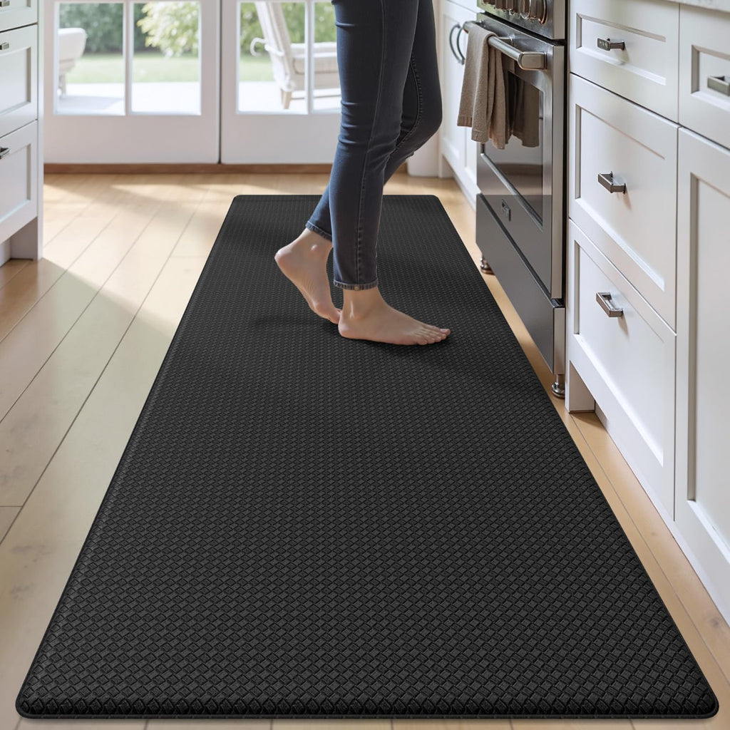 Oakeep Kitchen Mats for Floor Cushioned Anti Fatigue, 23x71 Long Runner Rug Waterproof, Memory Foam Padded for Standing, Black
