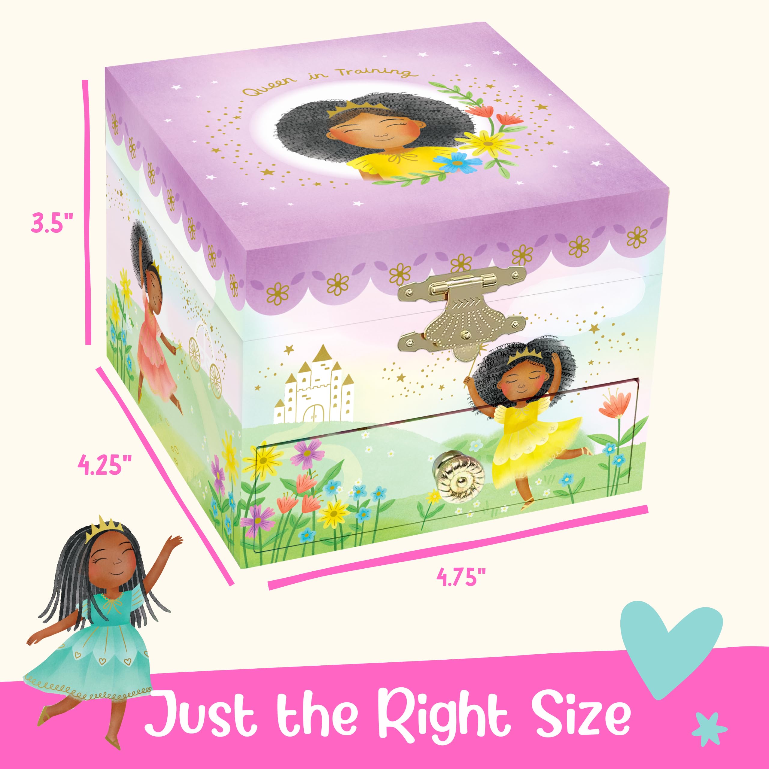 Giggle & Honey® Musical Ballerina Kids Jewelry Box - Girls Jewelry Box with Mirror, Ballerina Toys for Girls Age 4-6