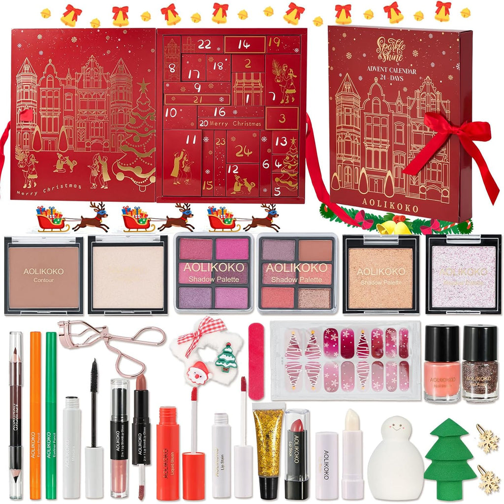 Makeup Advent Calendar 2025 - 24 Days of Full Makeup Kit Gifts for Women & Teen Girls