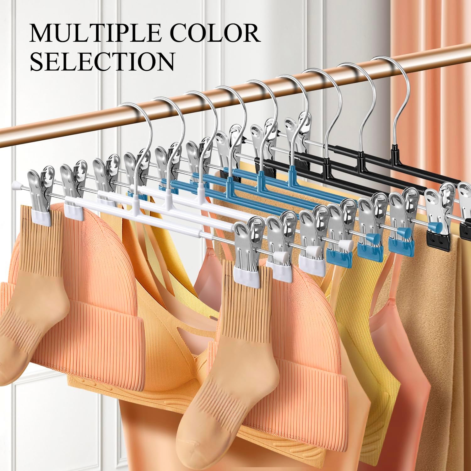 Skiennix 20 Pack Heavy-Duty Pants Hangers - Non-Slip Clips for Jeans & Skirts | Space-Saving Design