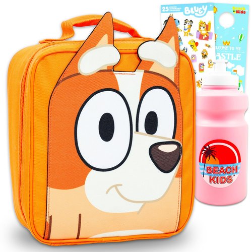 Bluey Lunch Box for Girls - Bundle with Insulated Bingo Lunchbox for Kids Boys Girls Plus Water Bottle, Stickers, More | Bluey Bingo Lunch Bag School Supplies Set