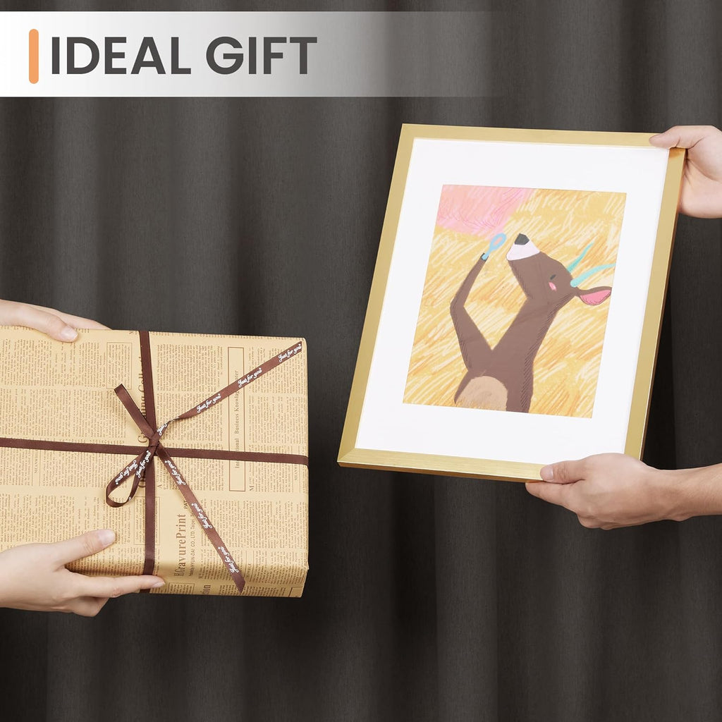 Upsimples 11x14 Picture Frame Set of 5 - Display 8x10 or 11x14 Photos | Elegant Gold Wall Gallery Decor