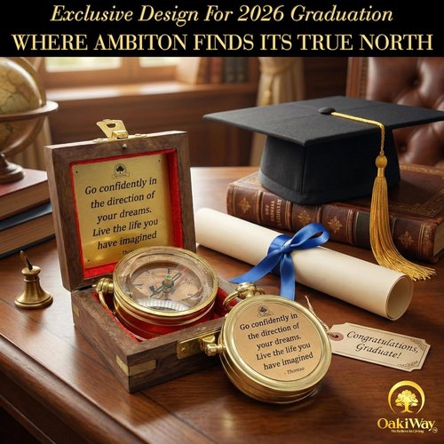 Dream Chaser Compass - Go Confidently | Unique Graduation Gift for Him - Motivational Card Included
