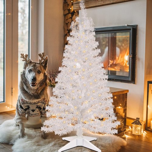 Juegoal 4 FT Pre-Lit Artificial Christmas Tree - 70 Warm White Battery Lights | 8 Modes & Timer for Festive Decor
