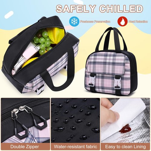 MOMUVO Backpack for Girls with Lunchbox, Kids Backpack with Lunch Box, Bookbag for Girls Kindergarten Elementary Preschool Middle School