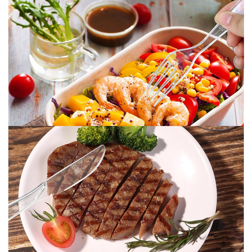ZhuangJia 1000 Count Extra Heavy Duty Clear Plastic Forks, BPA-Free, Heat Resistant, Durable for Catering, Events and Party Supplies